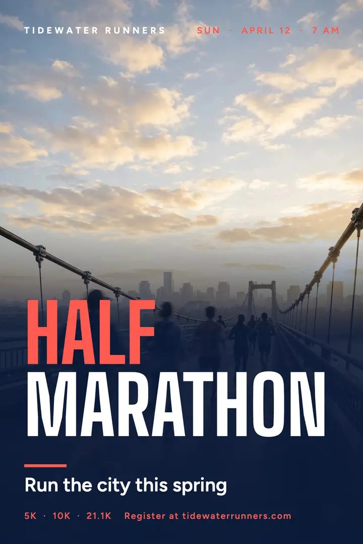 Half marathon city run template