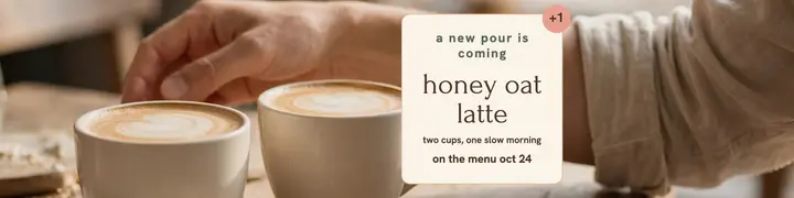 Halfmorn Coffee honey oat launch banner template