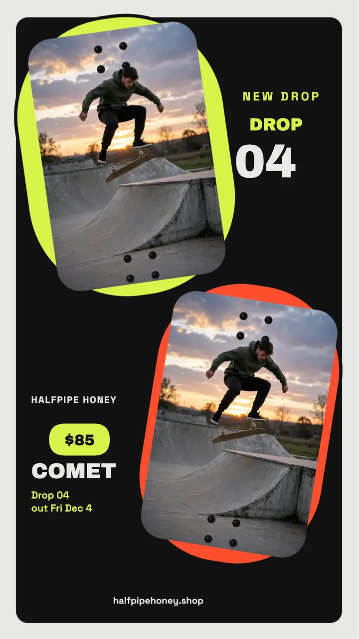 Halfpipe Honey Drop 04 Comet deck story template