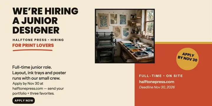 Halftone Press junior designer hiring post template
