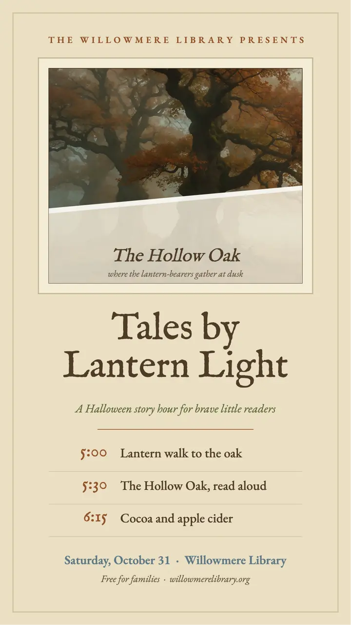 Willowmere Library Halloween story hour story template