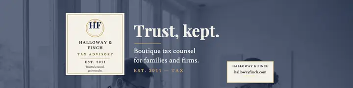Halloway and Finch tax advisory banner template