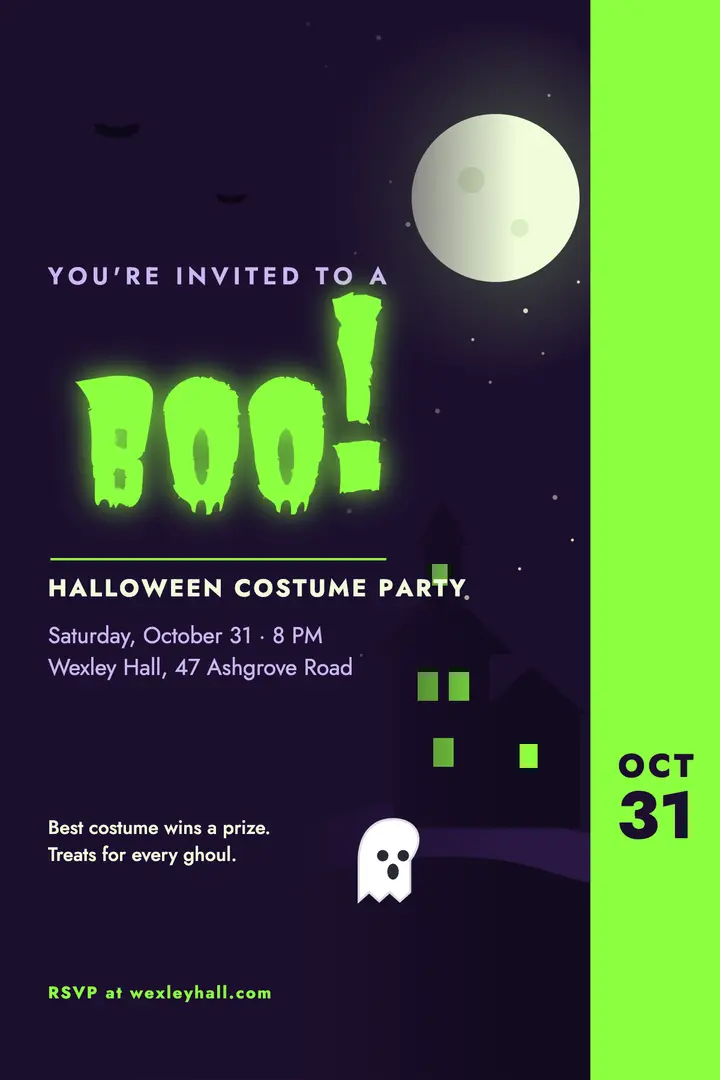 Halloween BOO! glow poster template