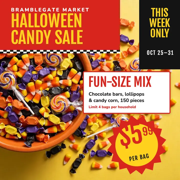Bramblegate Market Halloween candy sale template