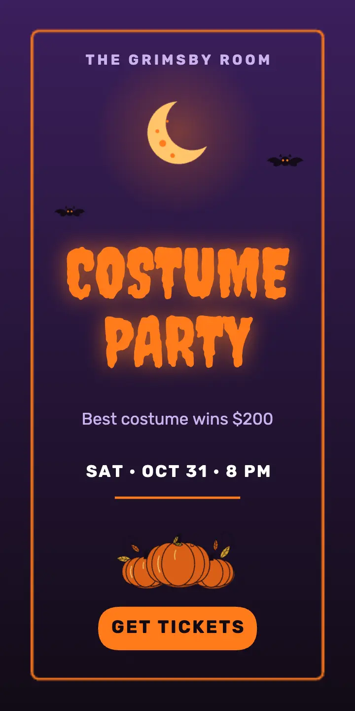 Halloween costume party ad template