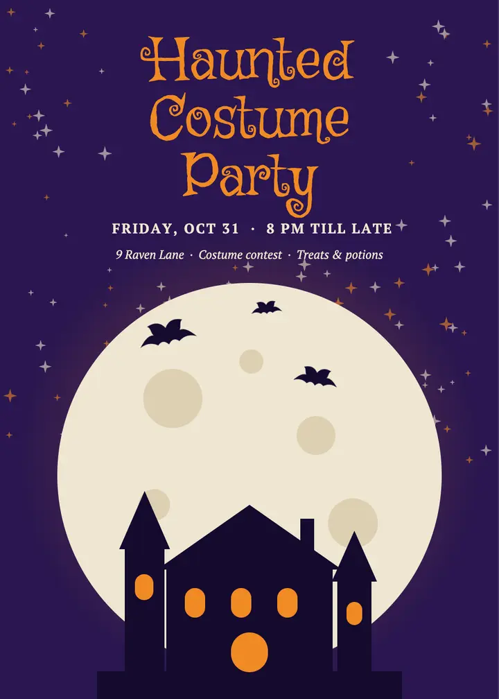 Haunted costume party template