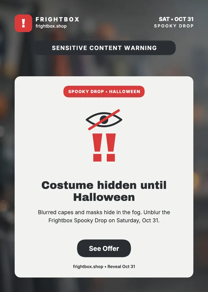 Frightbox Halloween drop warning invitation template