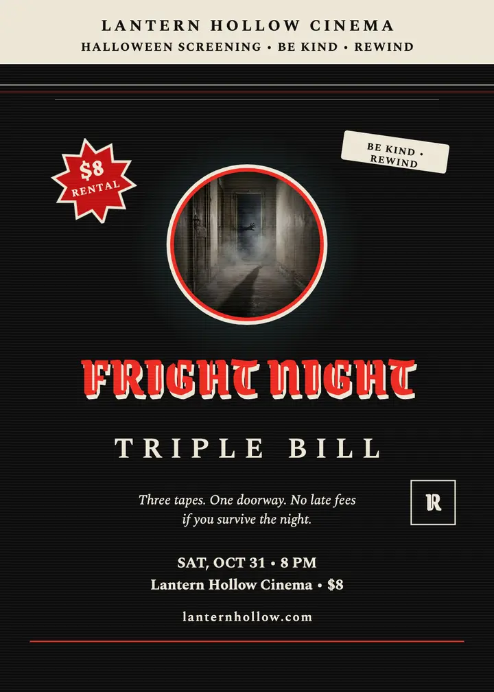 Fright Night Triple Bill Halloween invite template