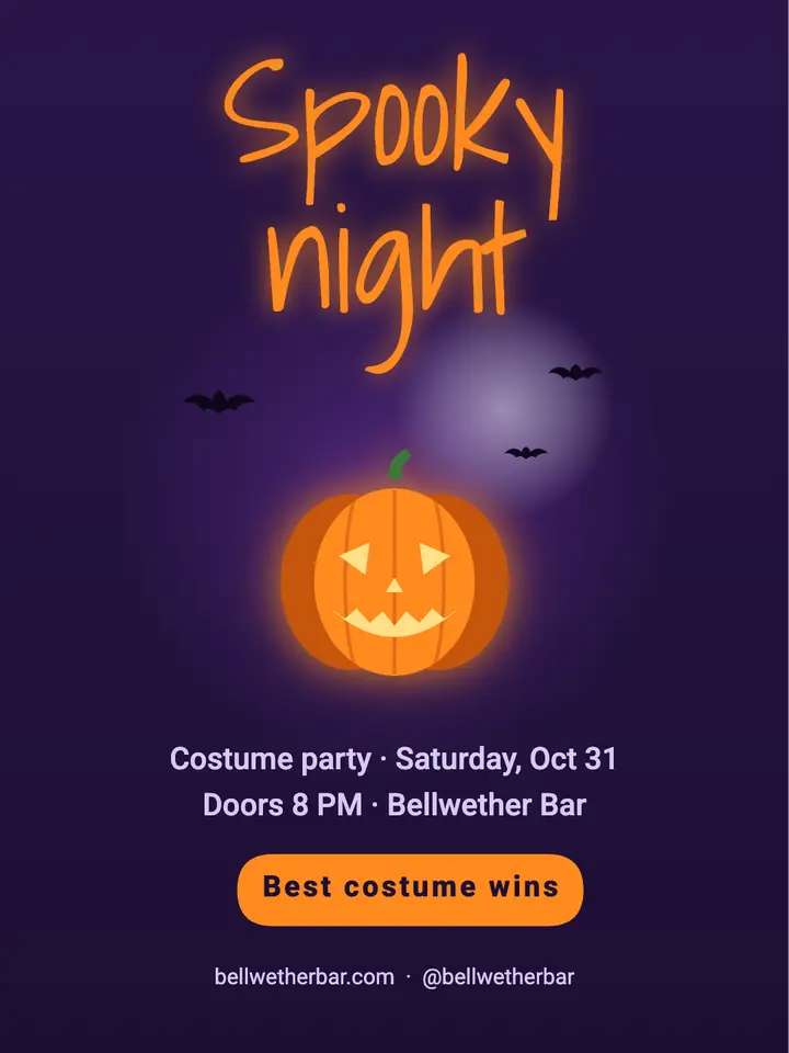 Spooky night Halloween party template