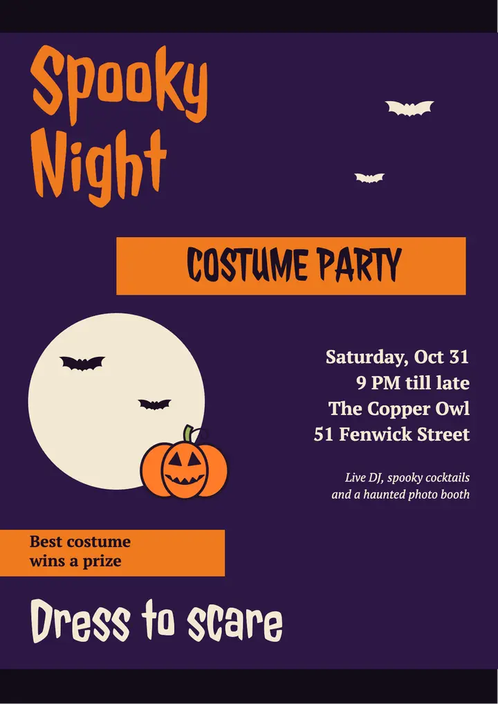 Spooky night Halloween party flyer template
