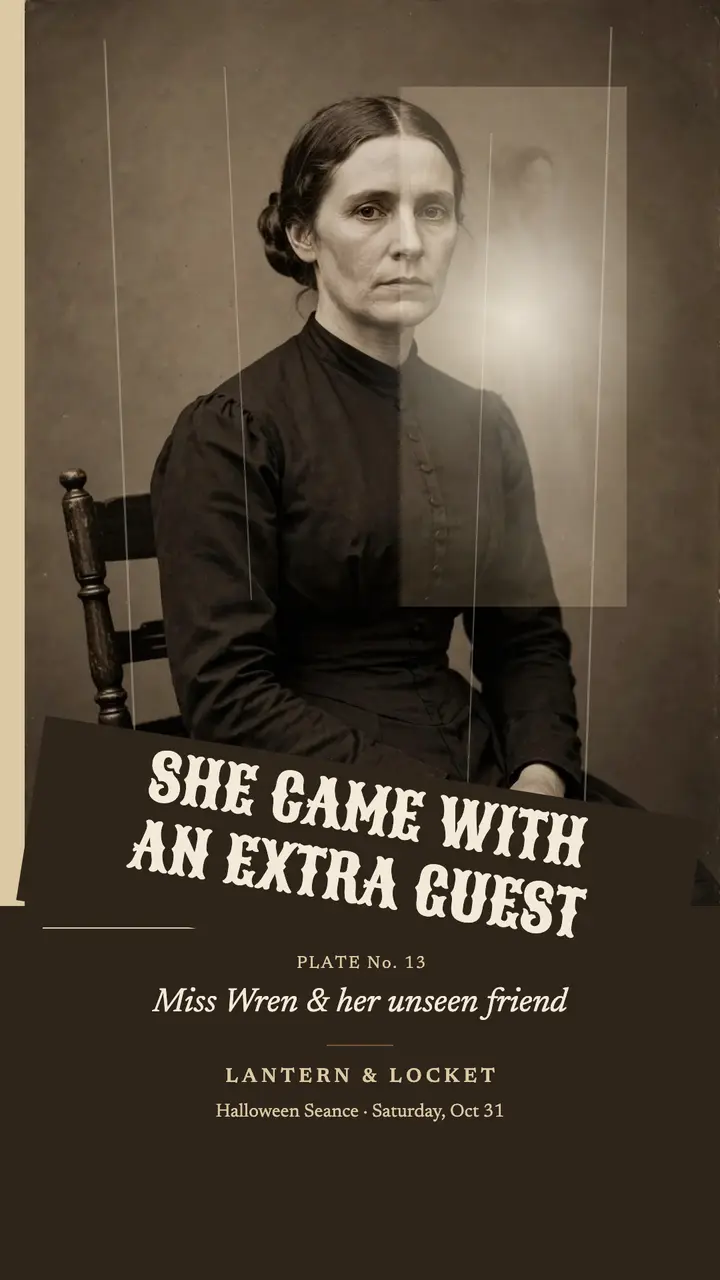 Miss Wren spirit photo Halloween story template