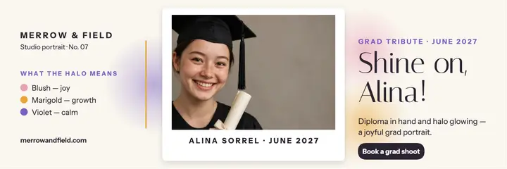 Halo grad portrait tribute, Merrow and Field template