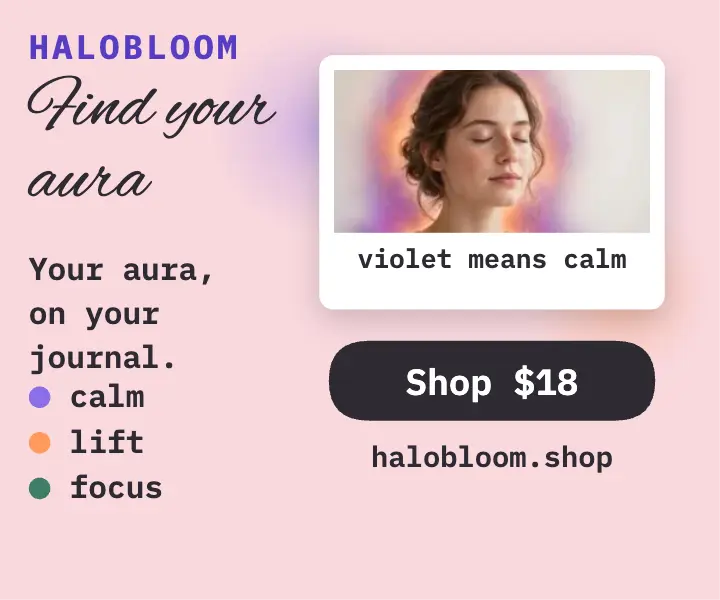 Halobloom aura journal blush ad template
