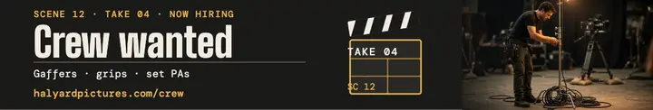 Halyard Pictures crew call cover: film crew hiring linkedin cover template