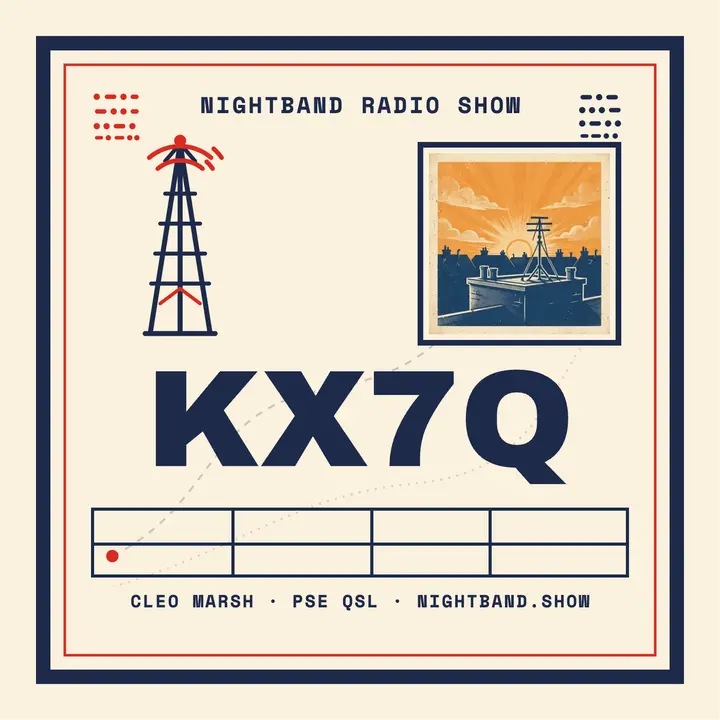 KX7Q Nightband ham radio QSL cover template