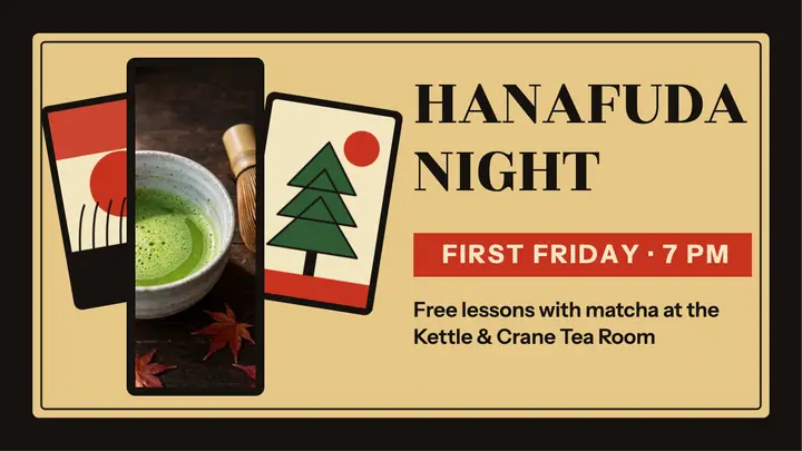 Kettle and Crane hanafuda game night thumbnail template