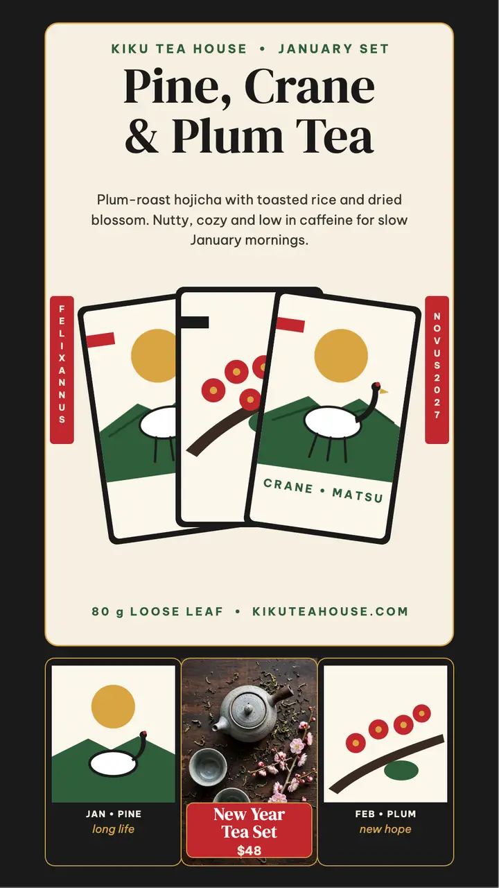 Kiku Tea House New Year tea story template