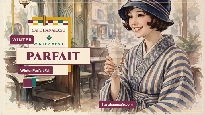 Cafe Hanakage winter parfait thumbnail template
