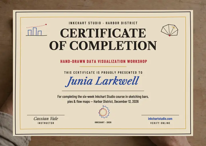 Inkchart data visualization workshop certificate template