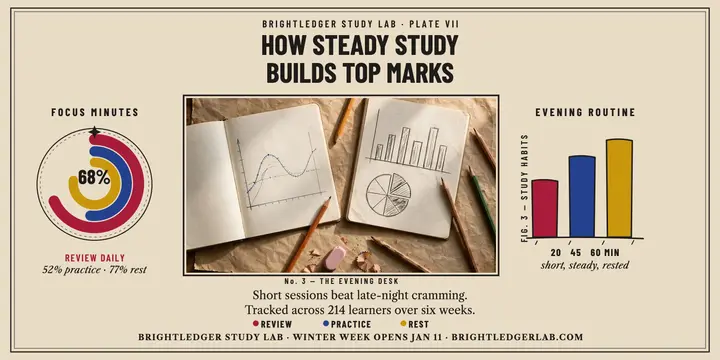 Brightledger study habits chart post template