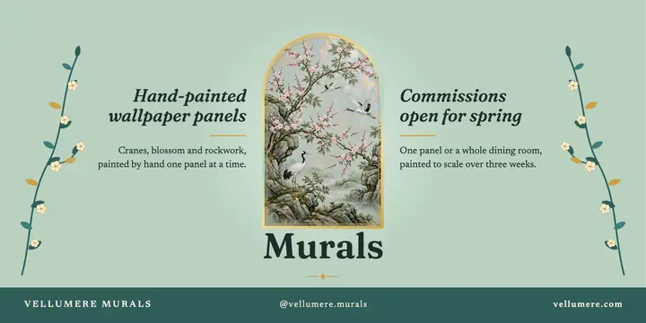 Vellumere hand-painted mural commissions chinoiserie post template