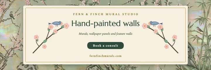 Fern and Finch hand-painted walls header template