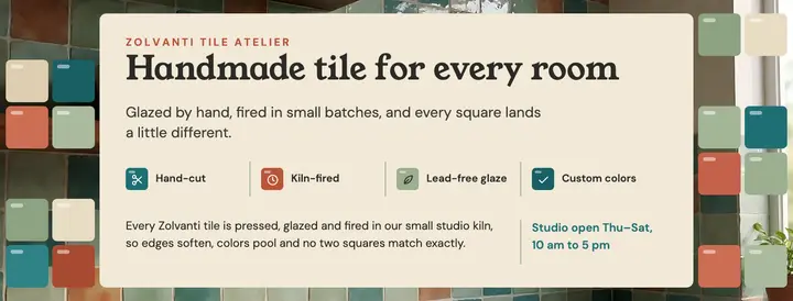 Zolvanti Tile Atelier handmade tile cover template