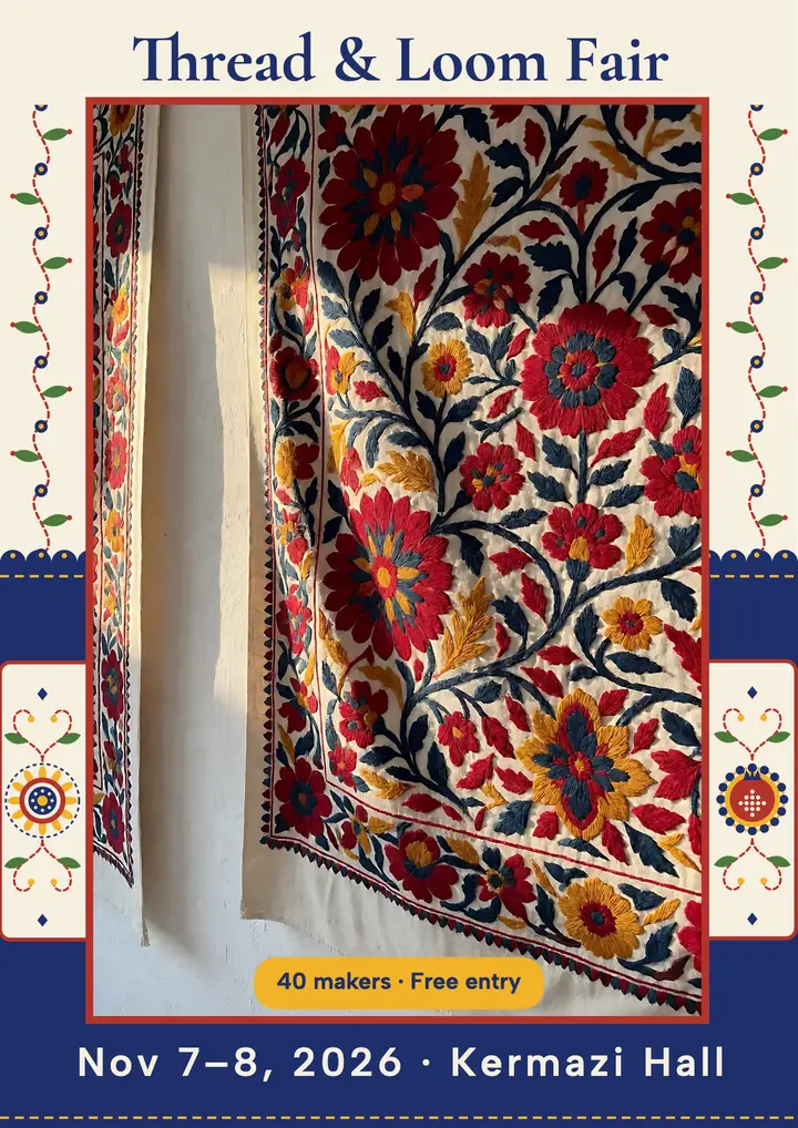 Thread & Loom Fair flyer, suzani medallions template