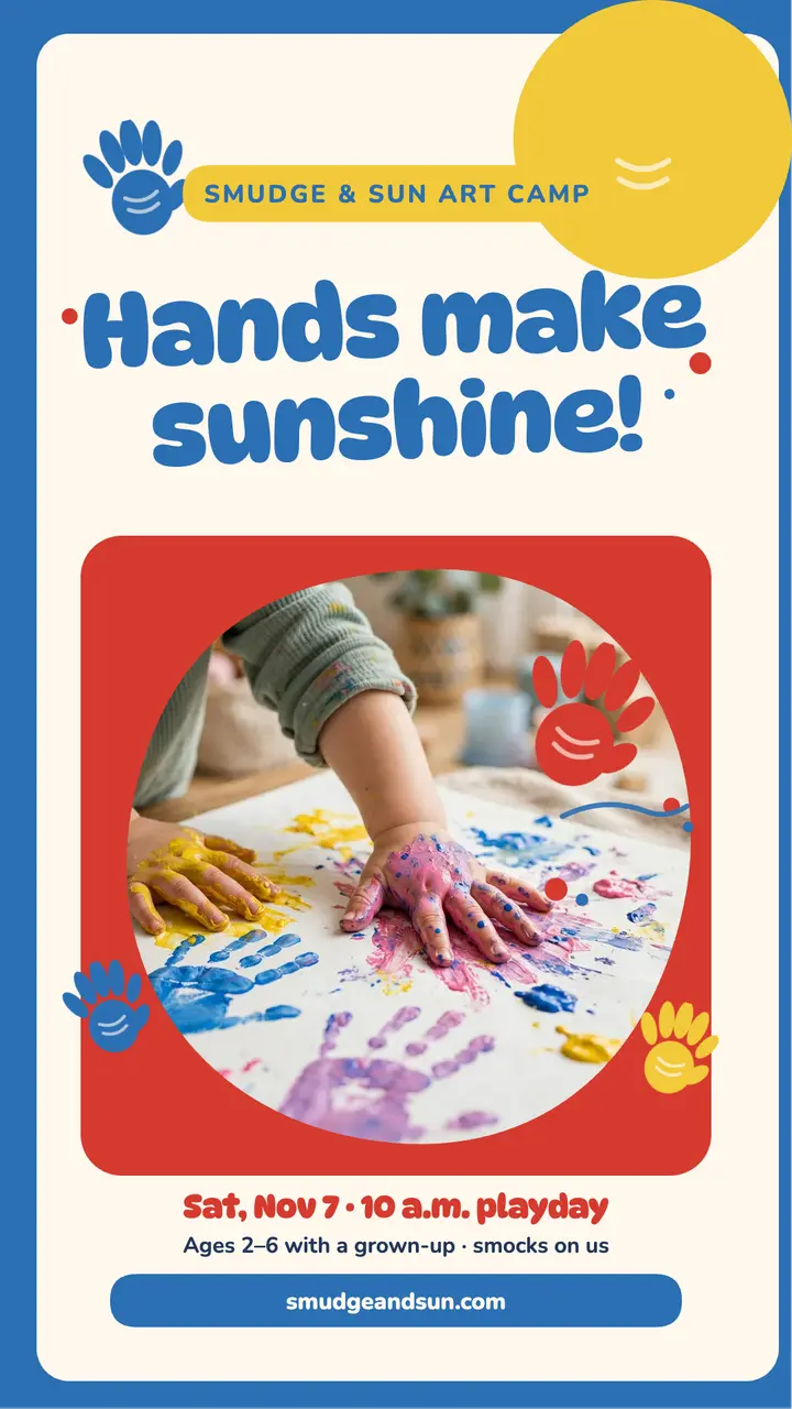 Smudge and Sun handprint art story template