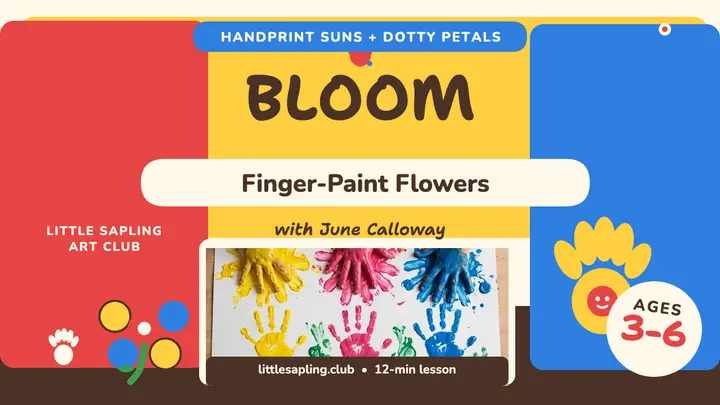 Handprint flower lesson thumbnail template