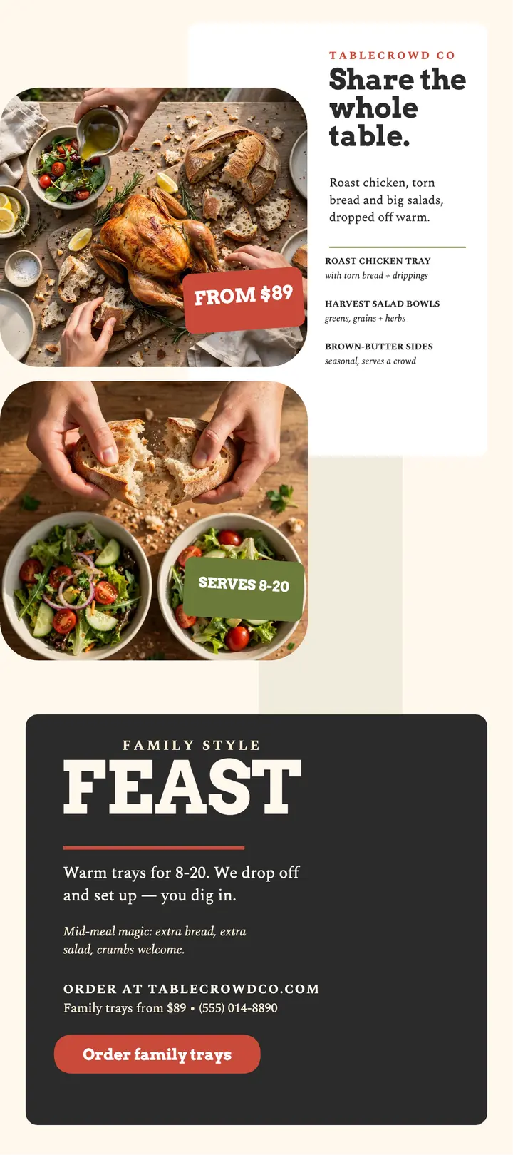 Tablecrowd Co family feast rack card template