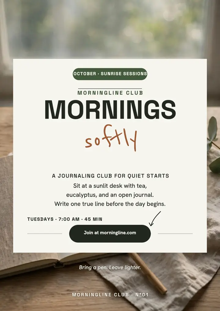 Morningline calm journaling flyer template