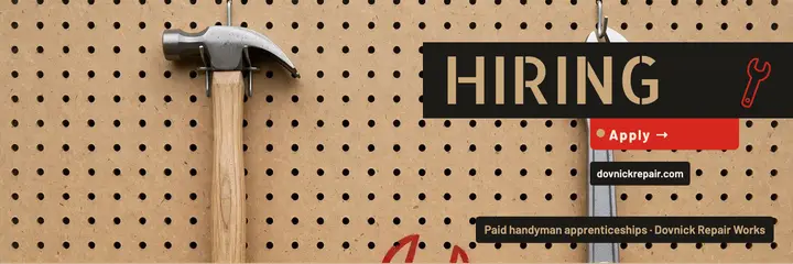 Dovnick Repair Works handyman apprentice hiring header template