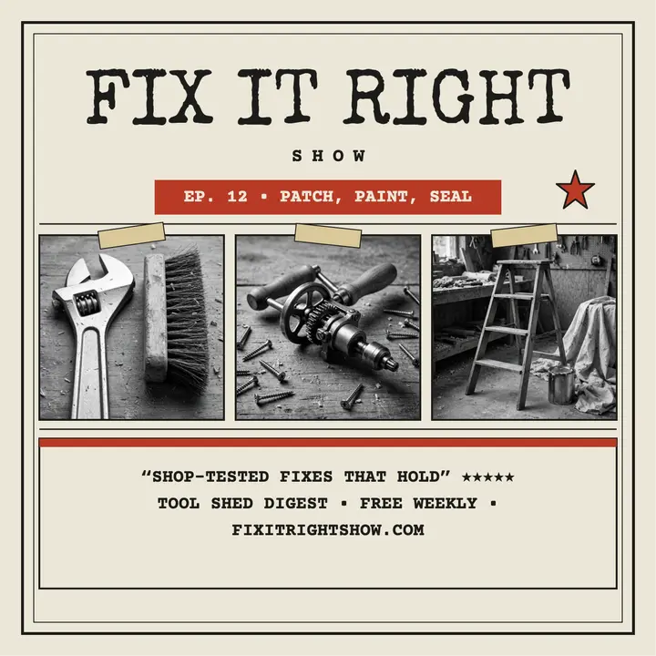 Fix It Right Show handyman catalog cover: handyman podcast cover template