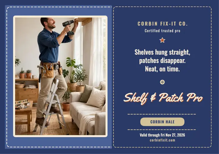 Corbin Fix-It trusted pro certificate template