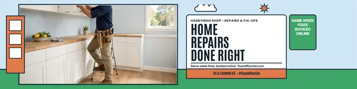 Fix and Flourish handyman banner template