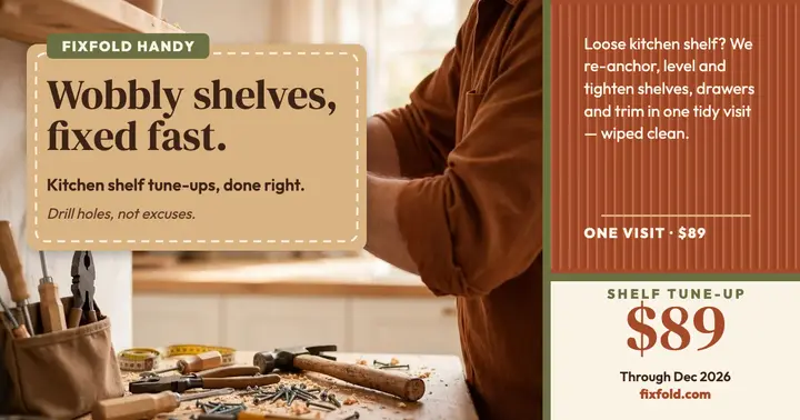 Fixfold Handy shelf repair corduroy post template