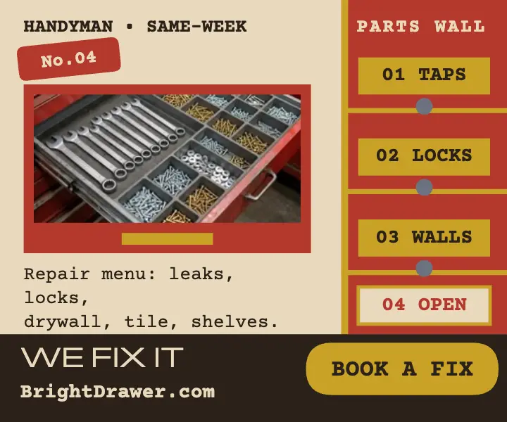 Fixer Bright Drawer handyman ad template