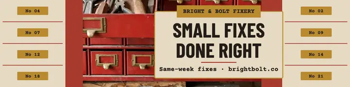 Bright and Bolt handyman drawer banner template