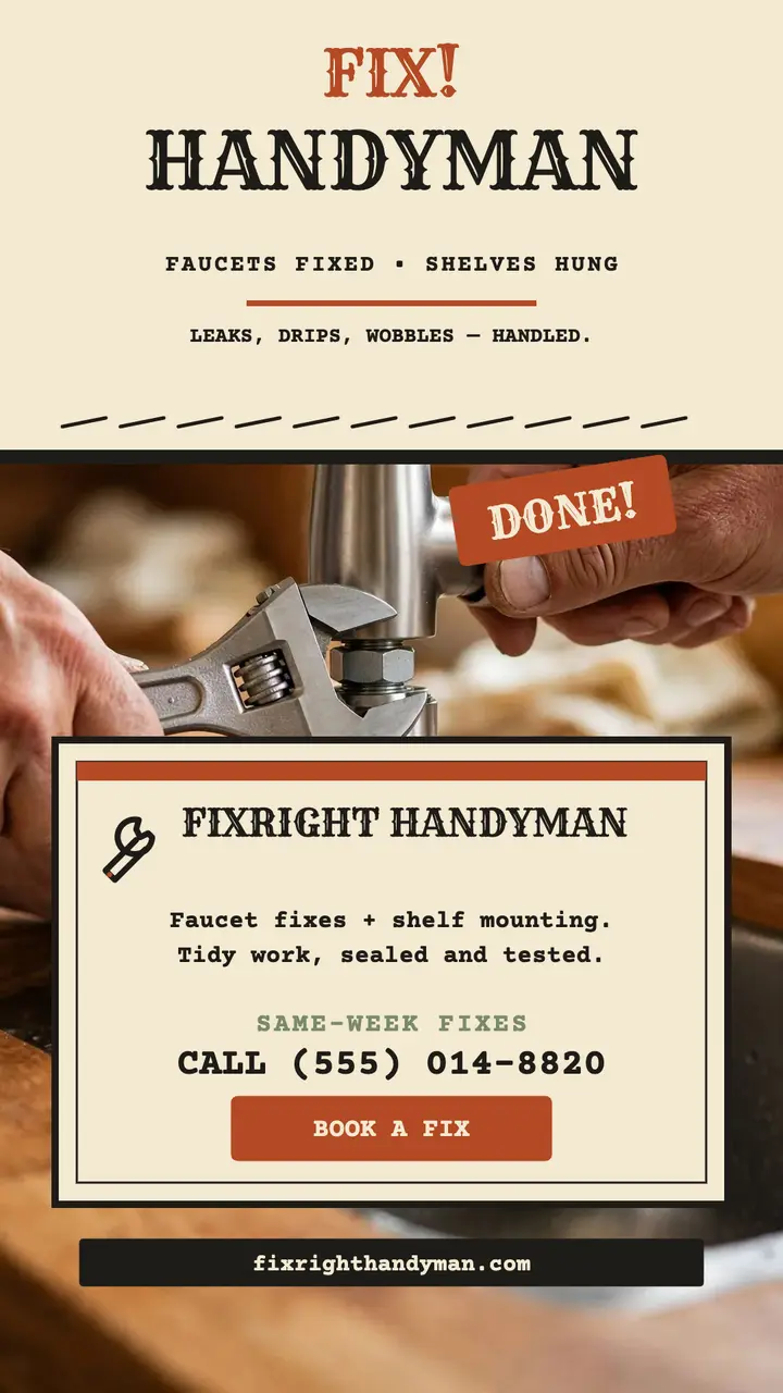 Fixright handyman faucet fix story template
