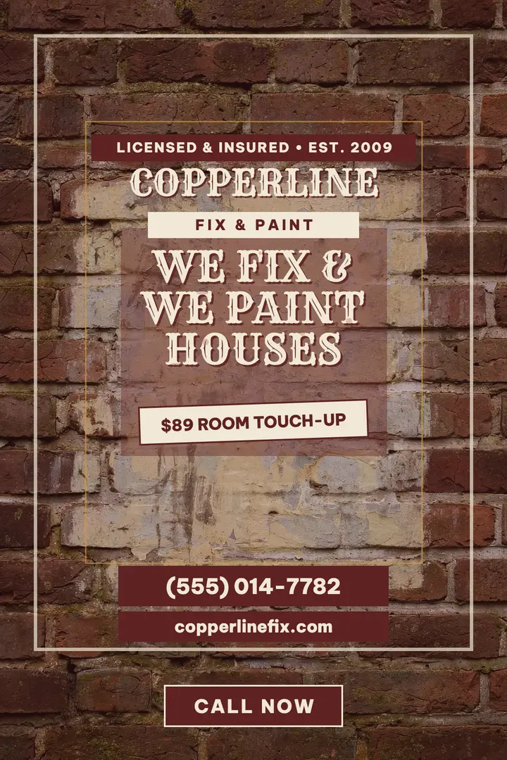 Copperline Fix and Paint ghost sign poster template