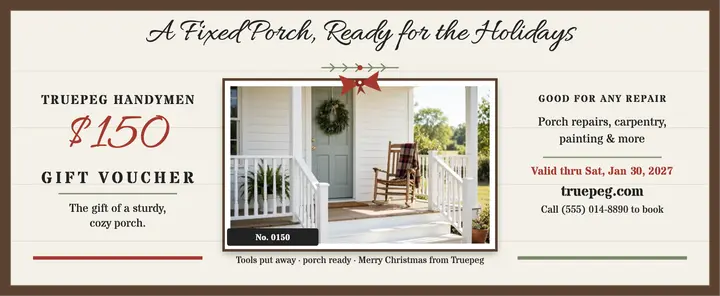 Truepeg handyman holiday gift voucher template