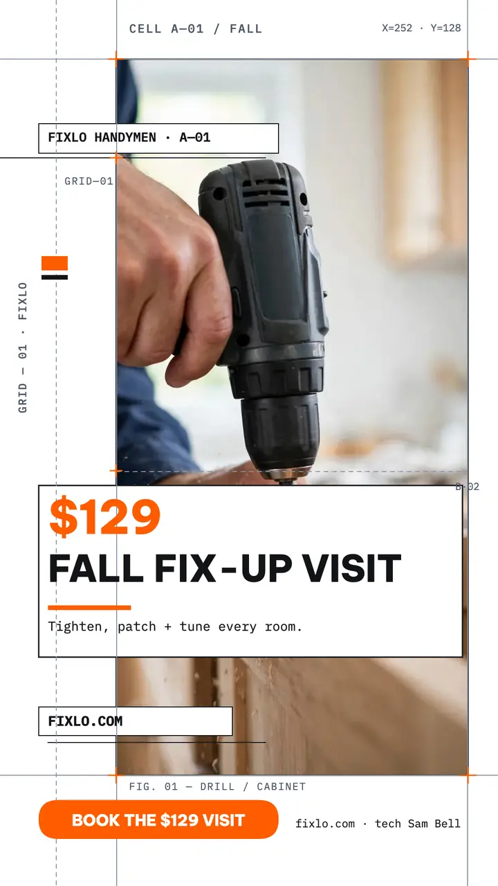 Fixlo fall fix-up grid story template
