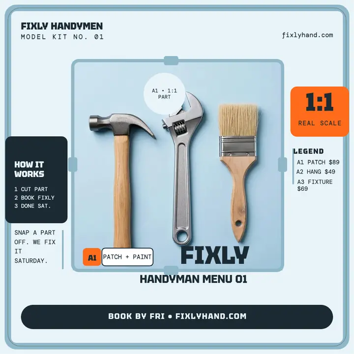 Fixly handyman kit parts menu template