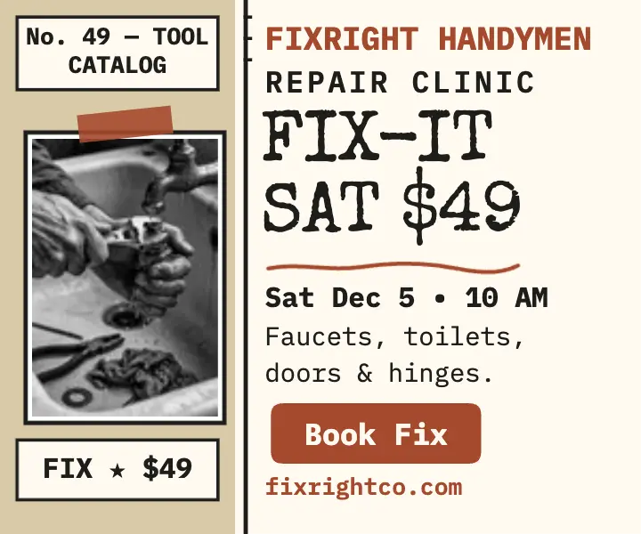 Fixright Fix-It Saturday clinic ad template