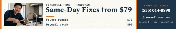 Fixerwell Home handyman menu cover template