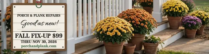 Porch and Plank fall fix-up billboard template