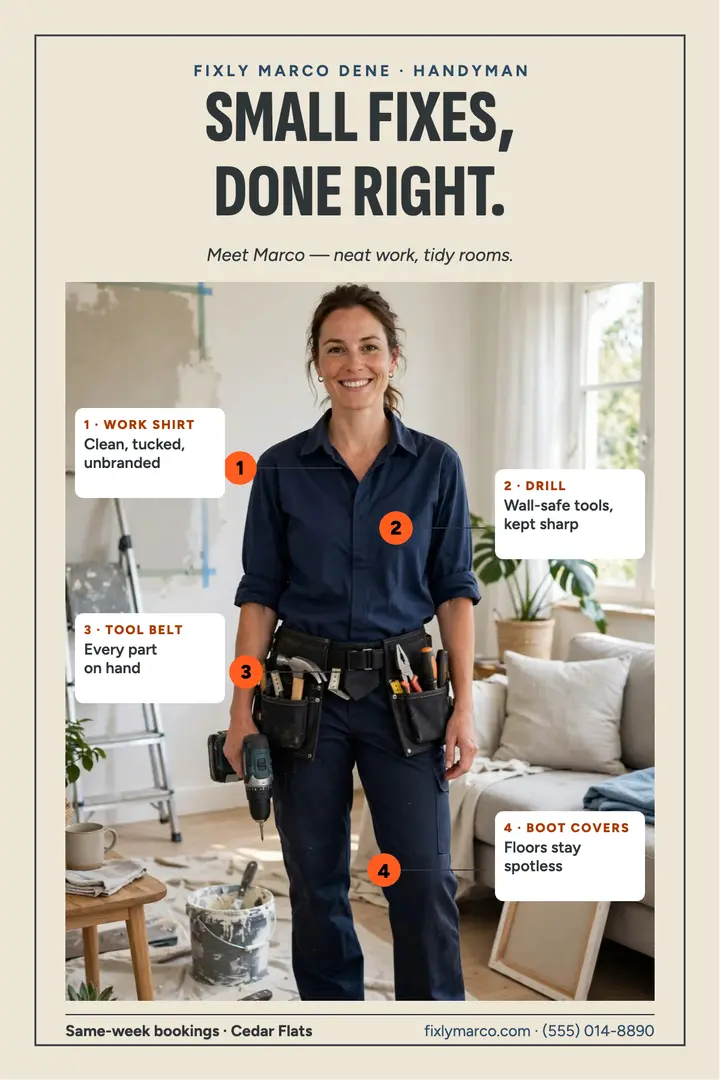 Fixly Marco handyman uniform poster template