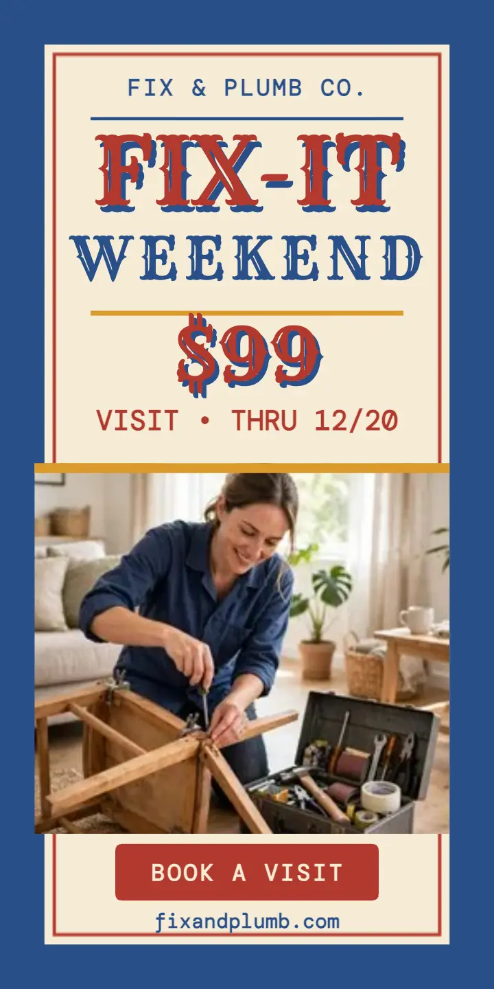 Fix and Plumb weekend wood type ad template