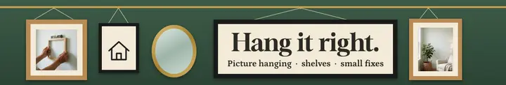 Hang it right handyman page cover, gallery wall: handyman linkedin page cover template